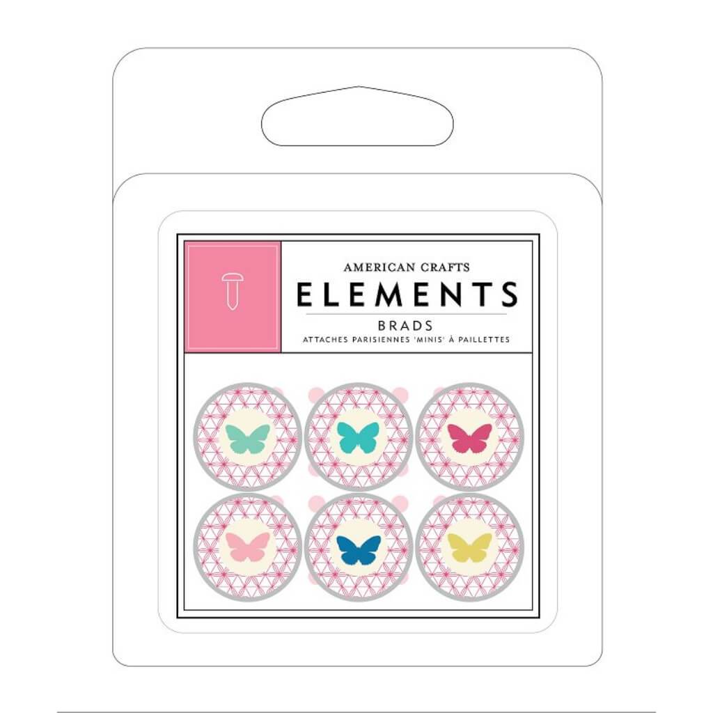 EMBELLISHMENTBRADS EPOXY BUTTRFLIES SET OF 6 