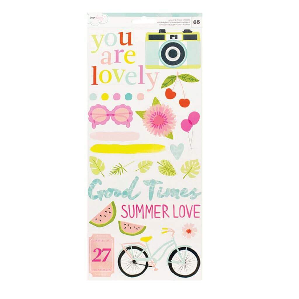 Sticker Cardstock Happy Place 6in x 12in