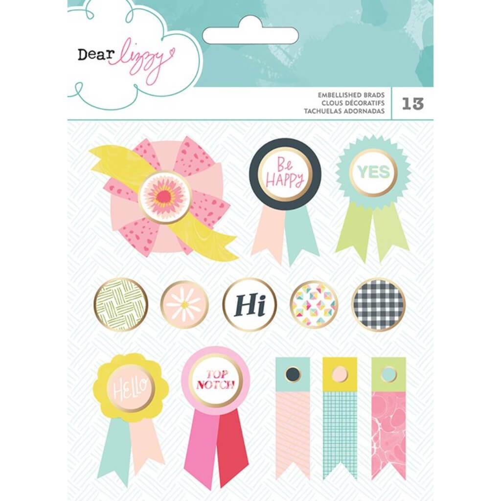 EMBELLISHMENT HAPPY PLACE BRADS 