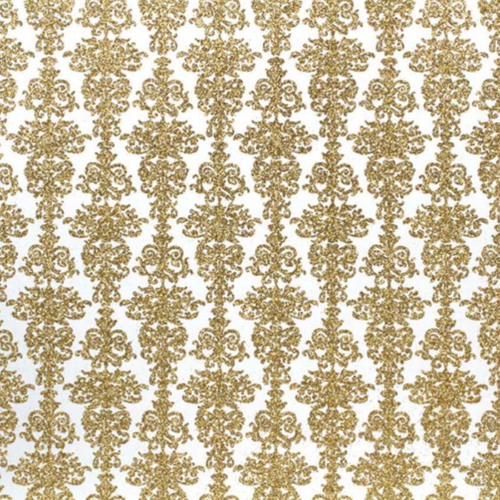 Patterned Glitter Cardstock 12in x 12in -Damask Gold