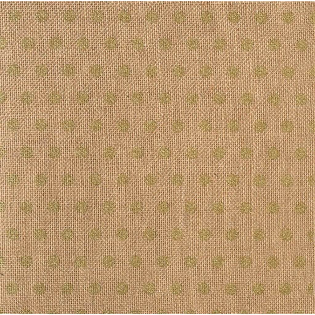 GOLD GLITTER DOTS BURLAP SHEET 12IN X 12IN 