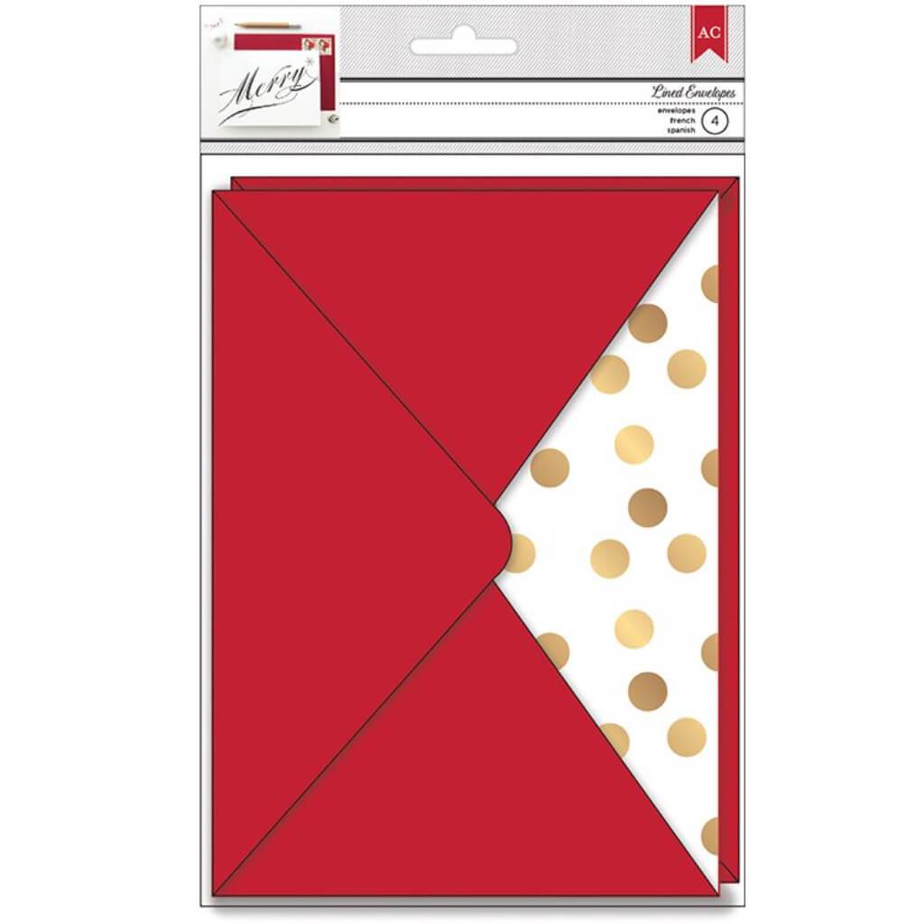 DECK THE HALLS RED GOLD ENVELOPE A7 