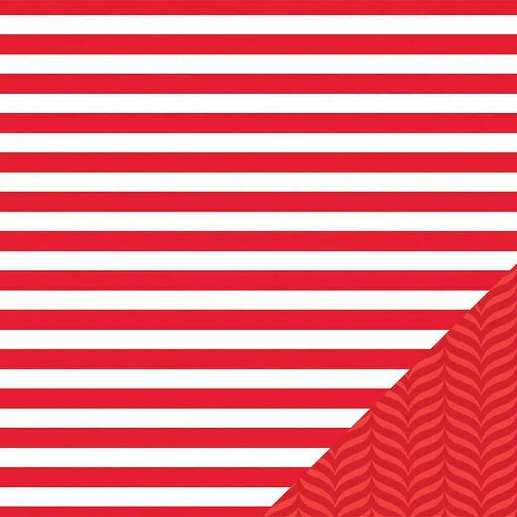 Red Stripe Double-Sided Patterned Paper 12in x 12in