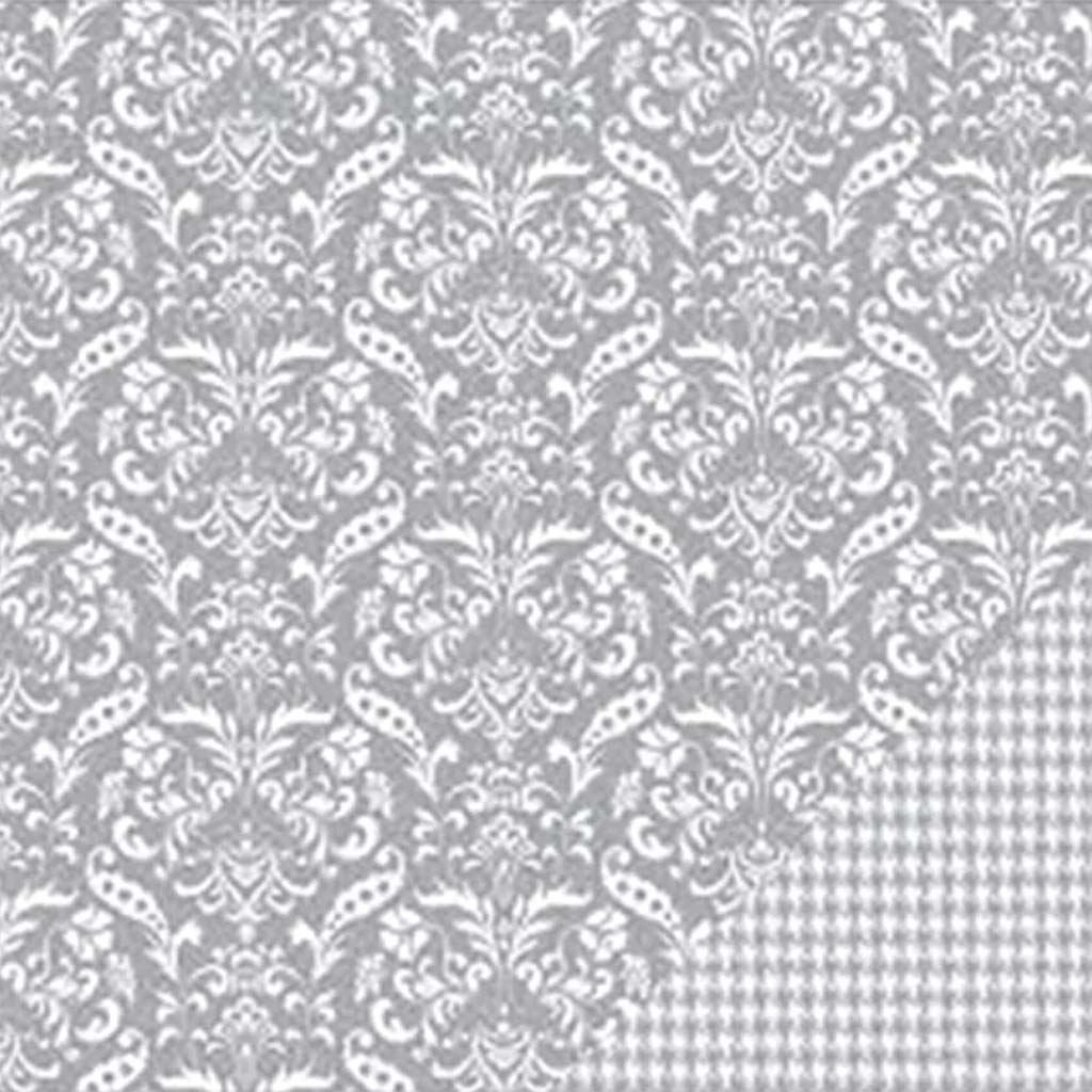 Cardstock Double Sided 12in x 12in Gray Damask