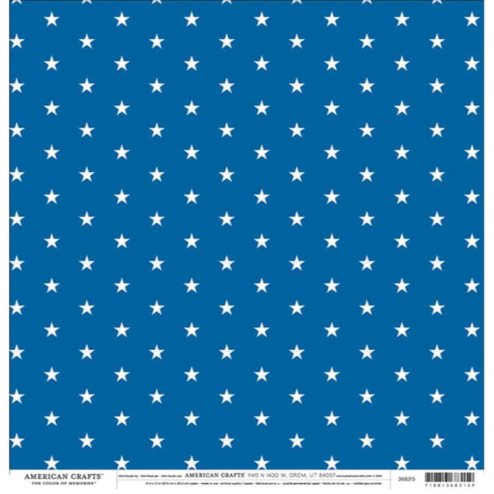 Navy Stars Patterned Cardstock Paper 12in x 12in