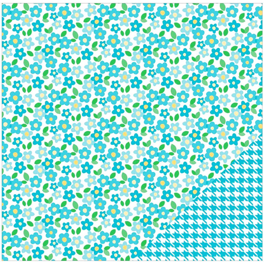 AC Paper Aqua Floral 12 x 12