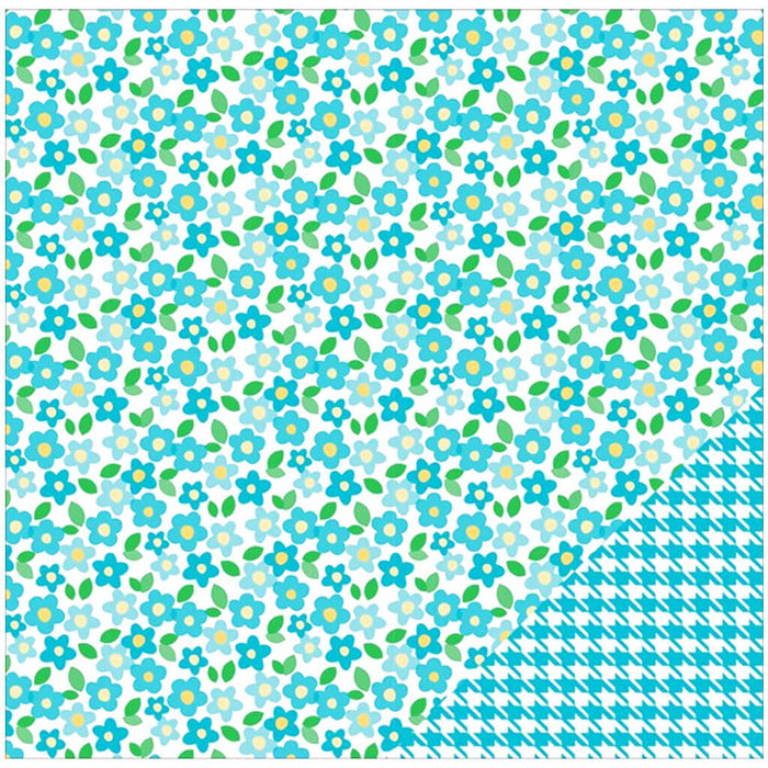 AC Paper Aqua Floral 12 x 12