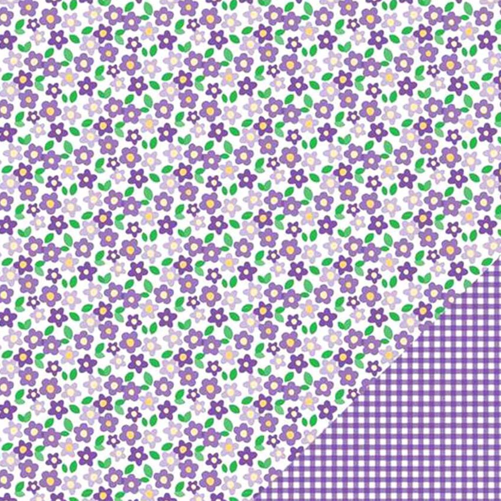 Cardstock Double Sided 12in x 12in Purple Floral