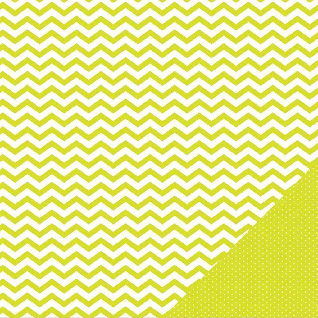 Cardstock Double Sided Lime Chevron 12in x 12in