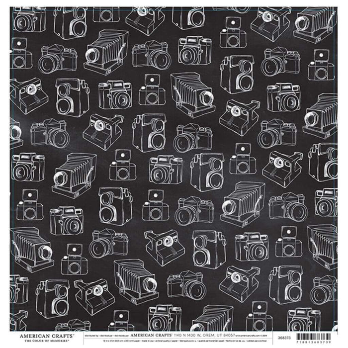 Antique Cameras Patterned Cardstock Paper 12in x 12in