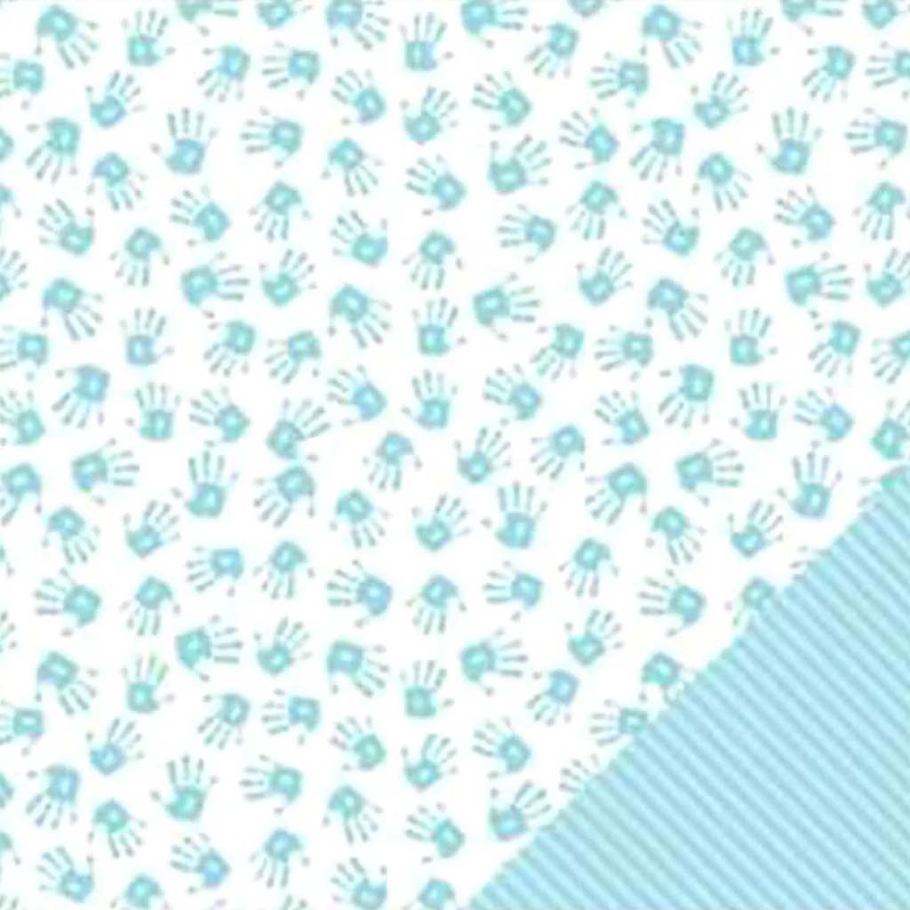 Cardstock Double Sided Baby Boy Hands 12in x 12in