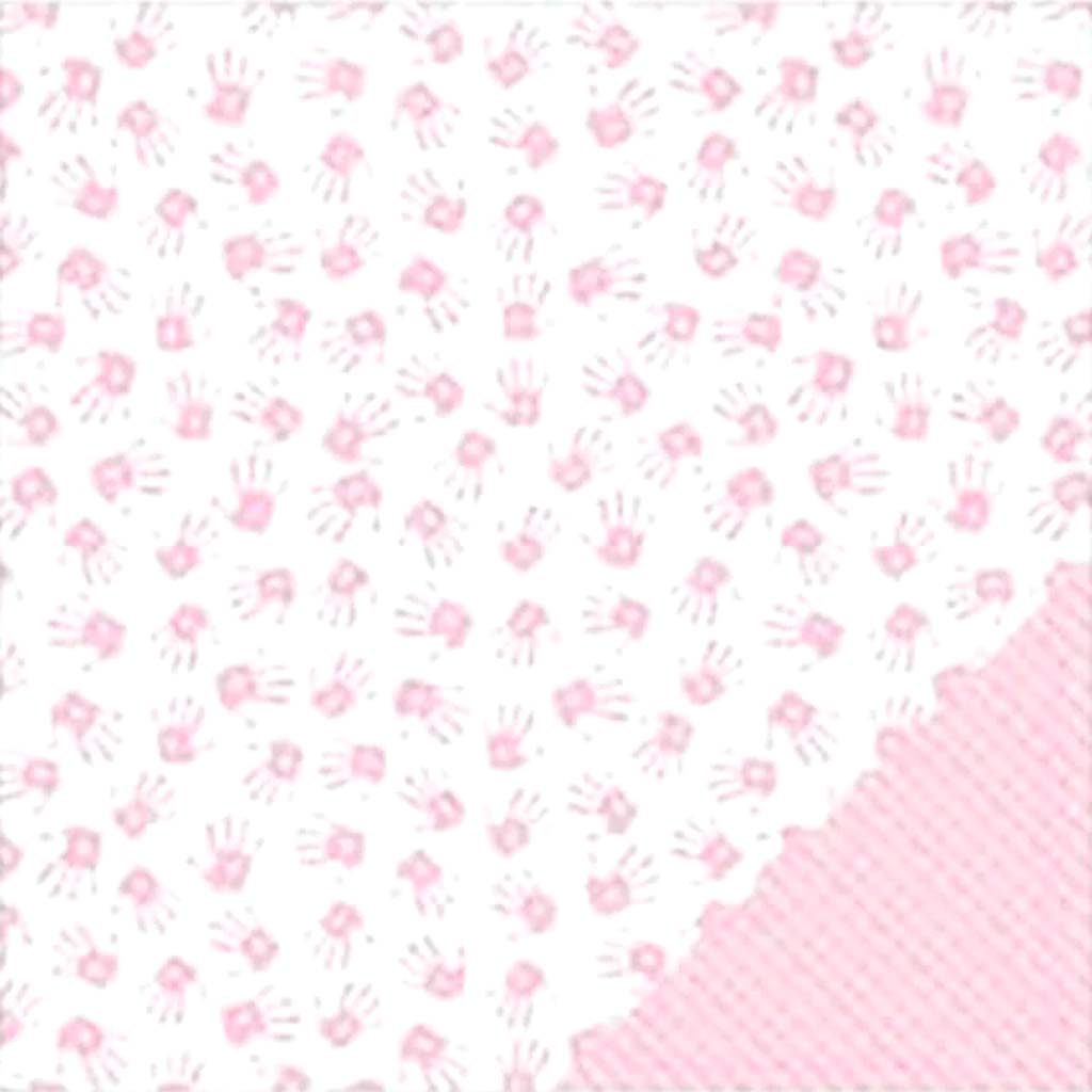 Cardstock Double Sided Baby Girl Hands 12in x 12in