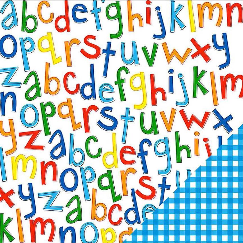 Cardstock Double Sided Primary Alpahbet 12in x 12in