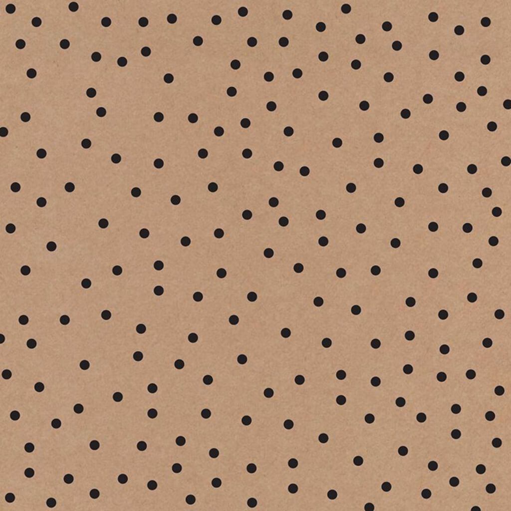 KRAFT PAPER BLACK DOTS 12IN X 12IN 