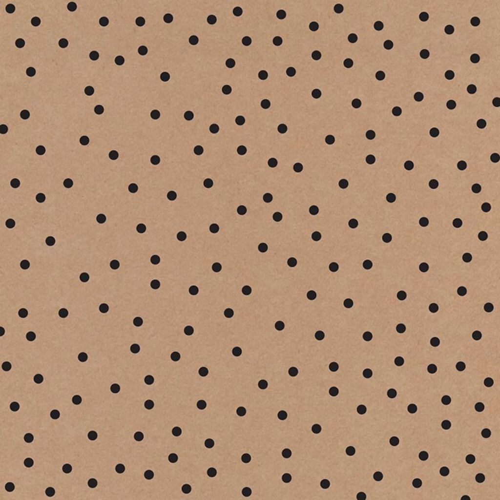 KRAFT PAPER BLACK DOTS 12IN X 12IN 