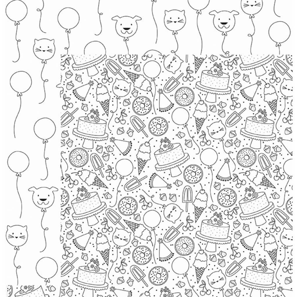 CARDSTOCK COLORING BIRTHDAY PAPER 12IN X 12IN 