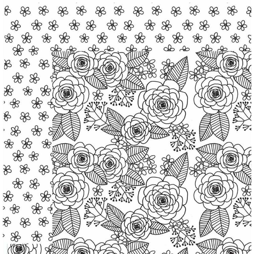 CARDSTOCK COLORING ROSES PAPER 12IN X 12IN 