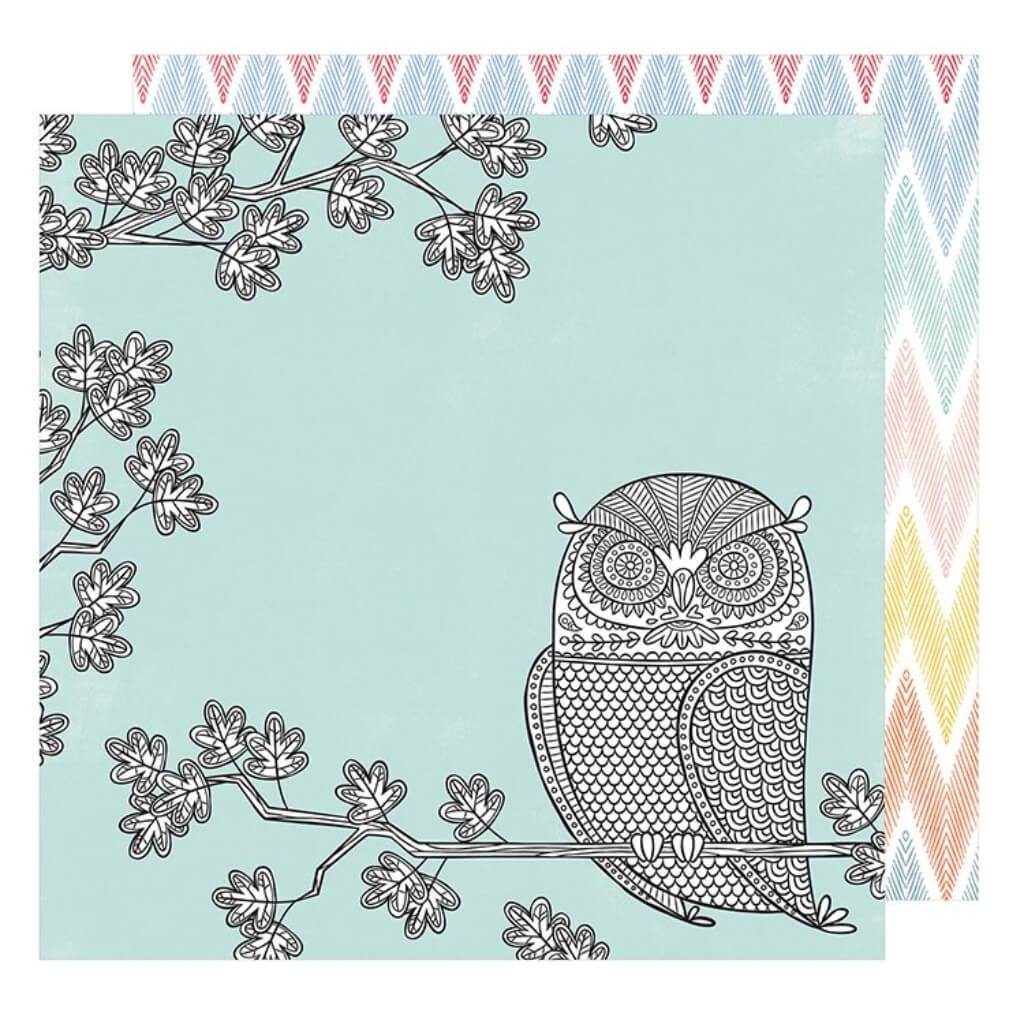 CARDSTOCK DOUBLE SIDED NIGHT OWL 