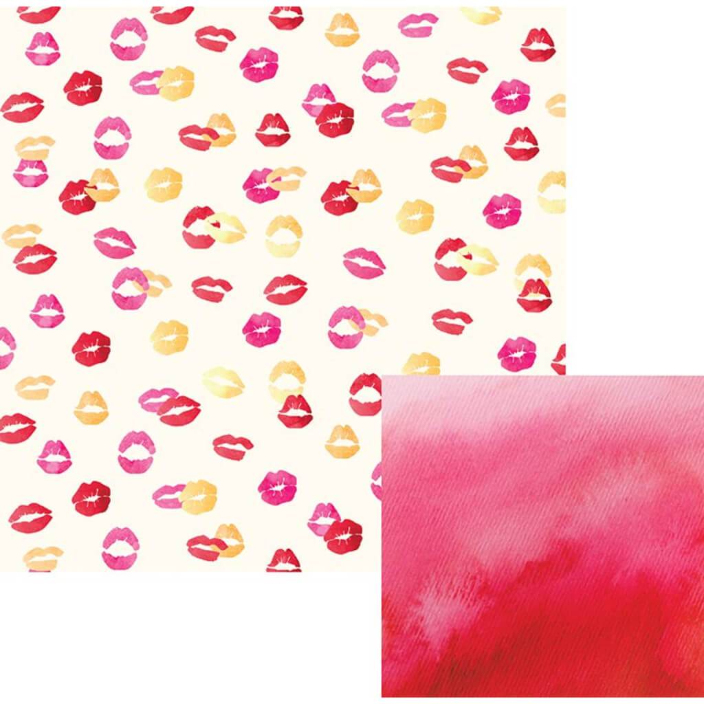 CARDSTOCK DOUBLE SIDED KISS 12IN X 12IN 