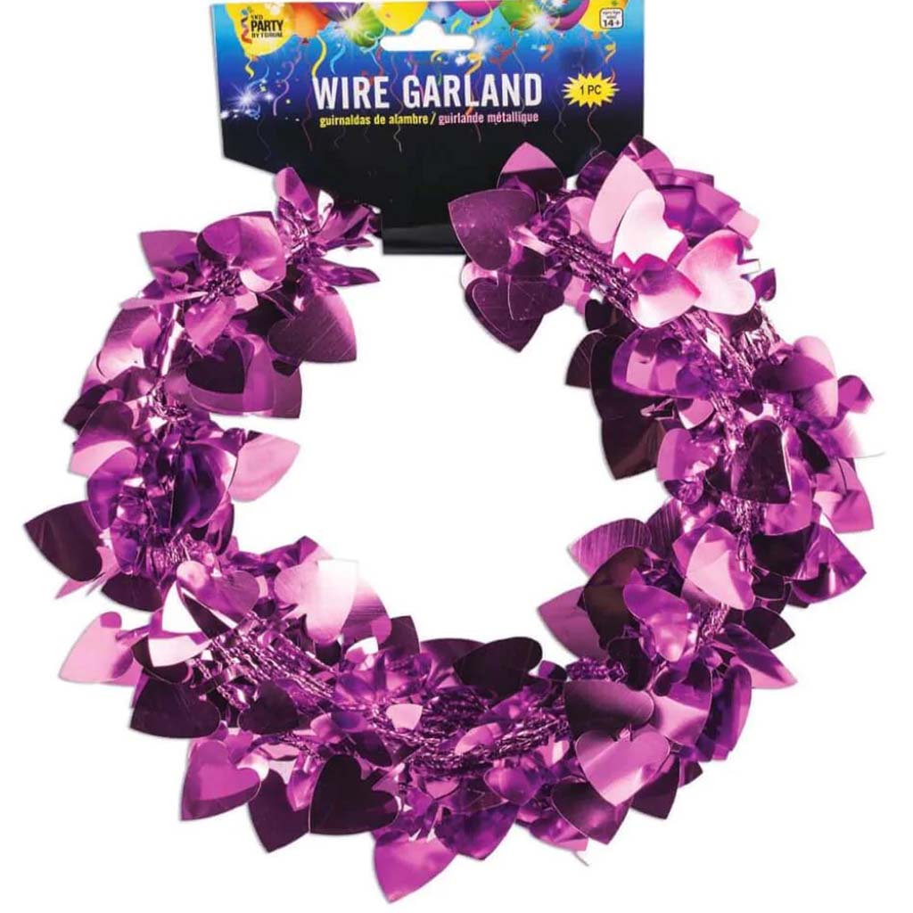 HEART GARLAND 25' PINK 