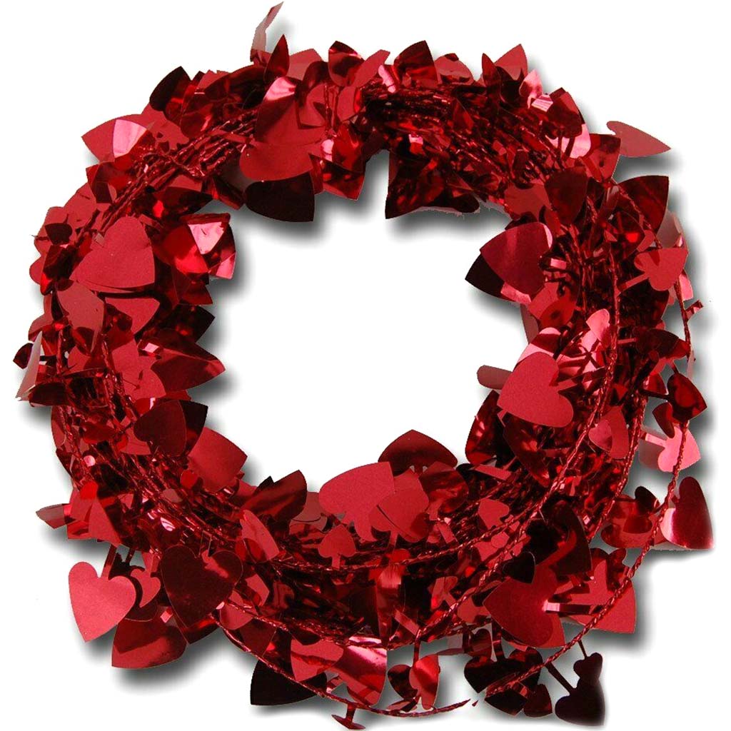 Heart Garland 25' Red 
