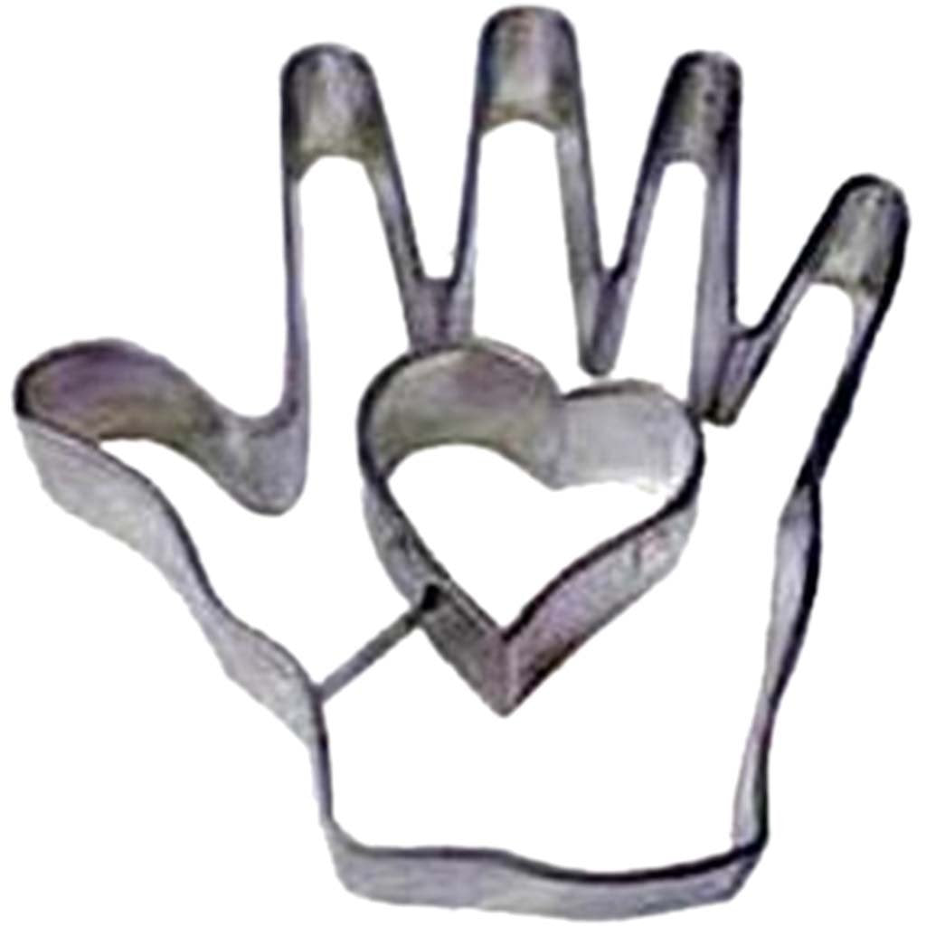 Heart in Hand Cookie Cutter, 4in