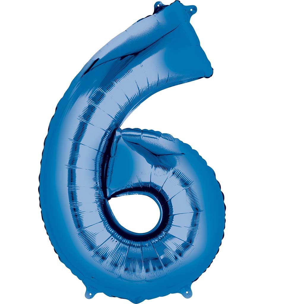 Foil Balloon Number 6 34in Blue