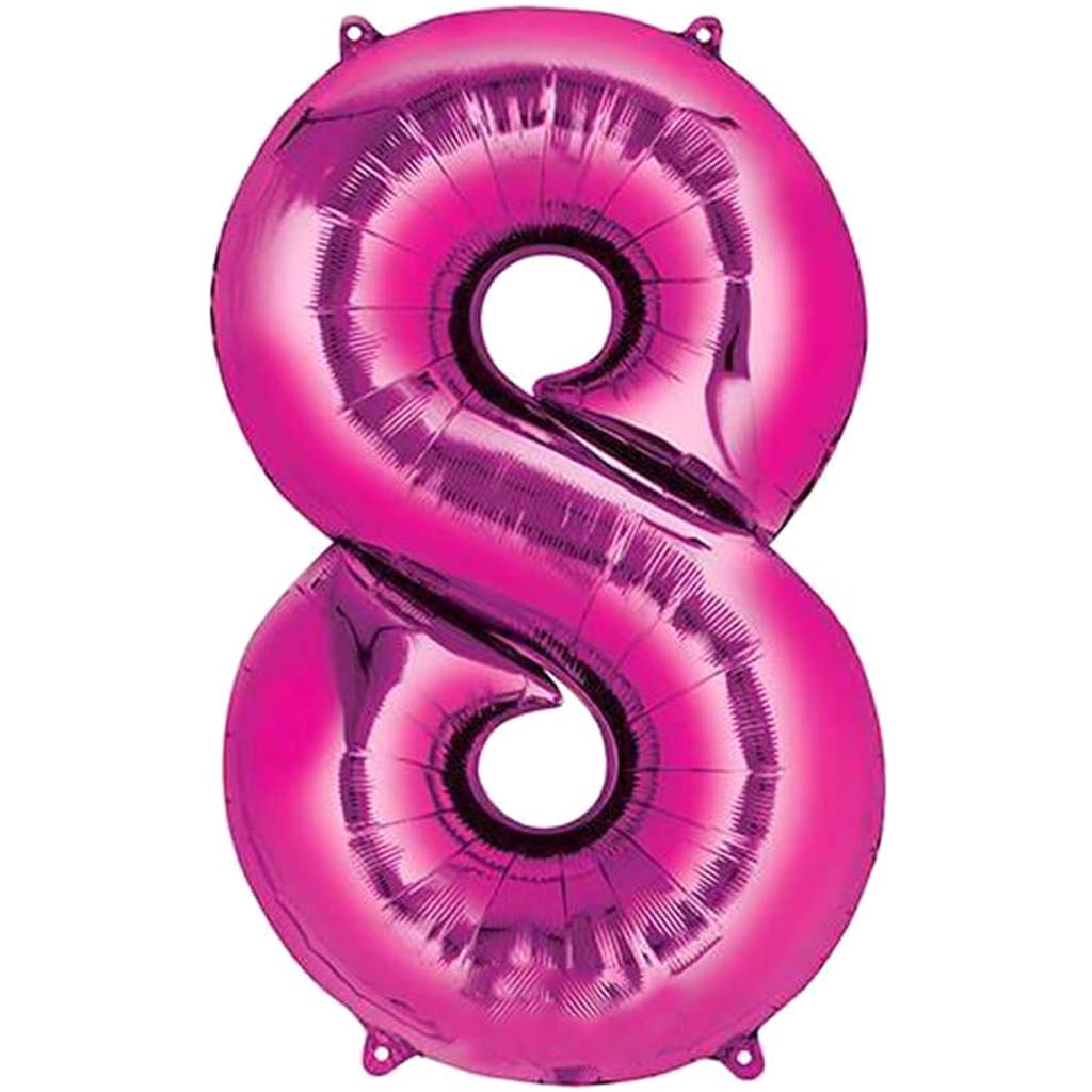 Foil Balloon Number 8 34in Pink