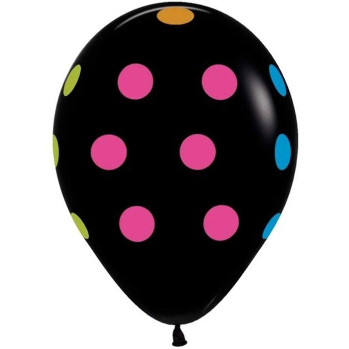 Muilti-Color Neon Polka Dots 11in 