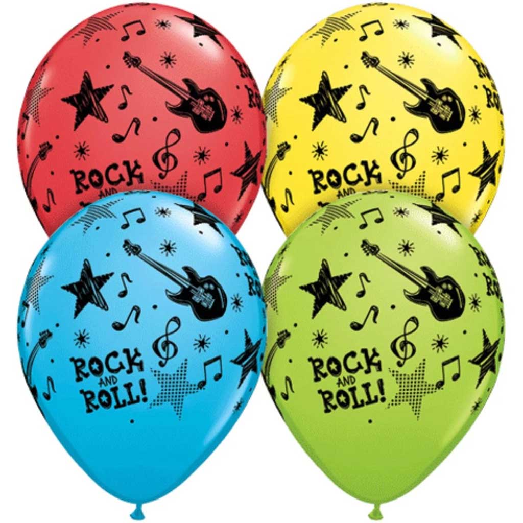 Latex Balloon Rock And Roll Stars 11in 