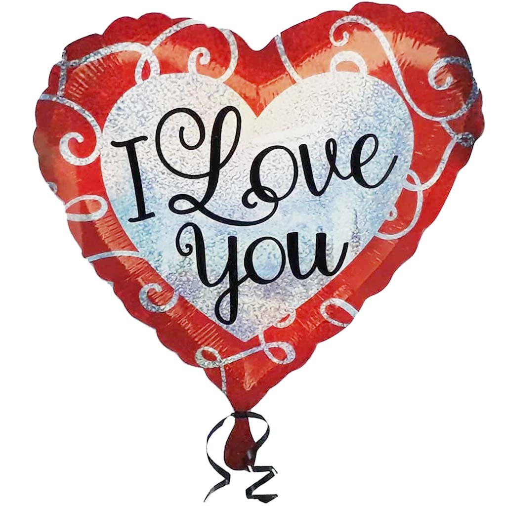 I Love You Heart Sparkle Foil Balloon 18in