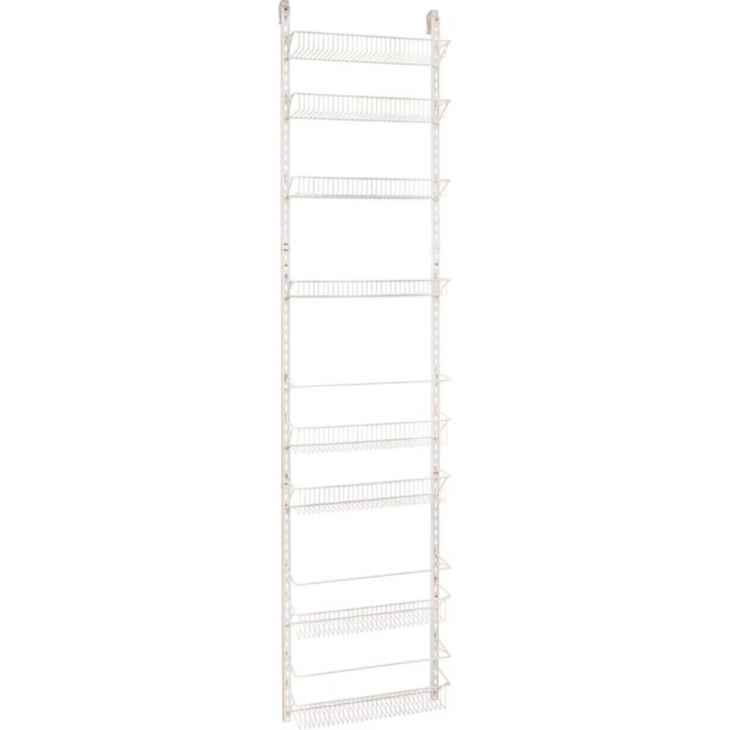 RACK 8-TIER DOOR/WALL ADJ 18IN WHT 