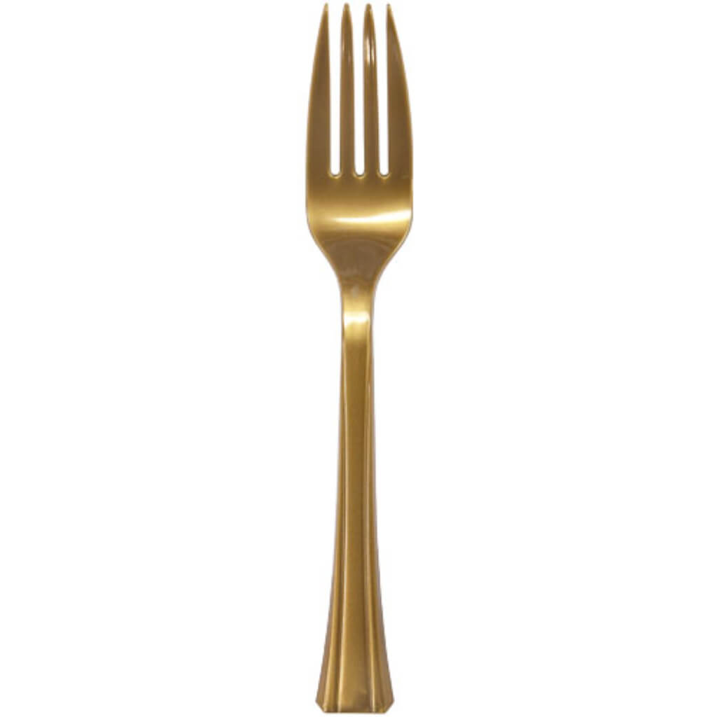 Premium Plastic Forks Gold 