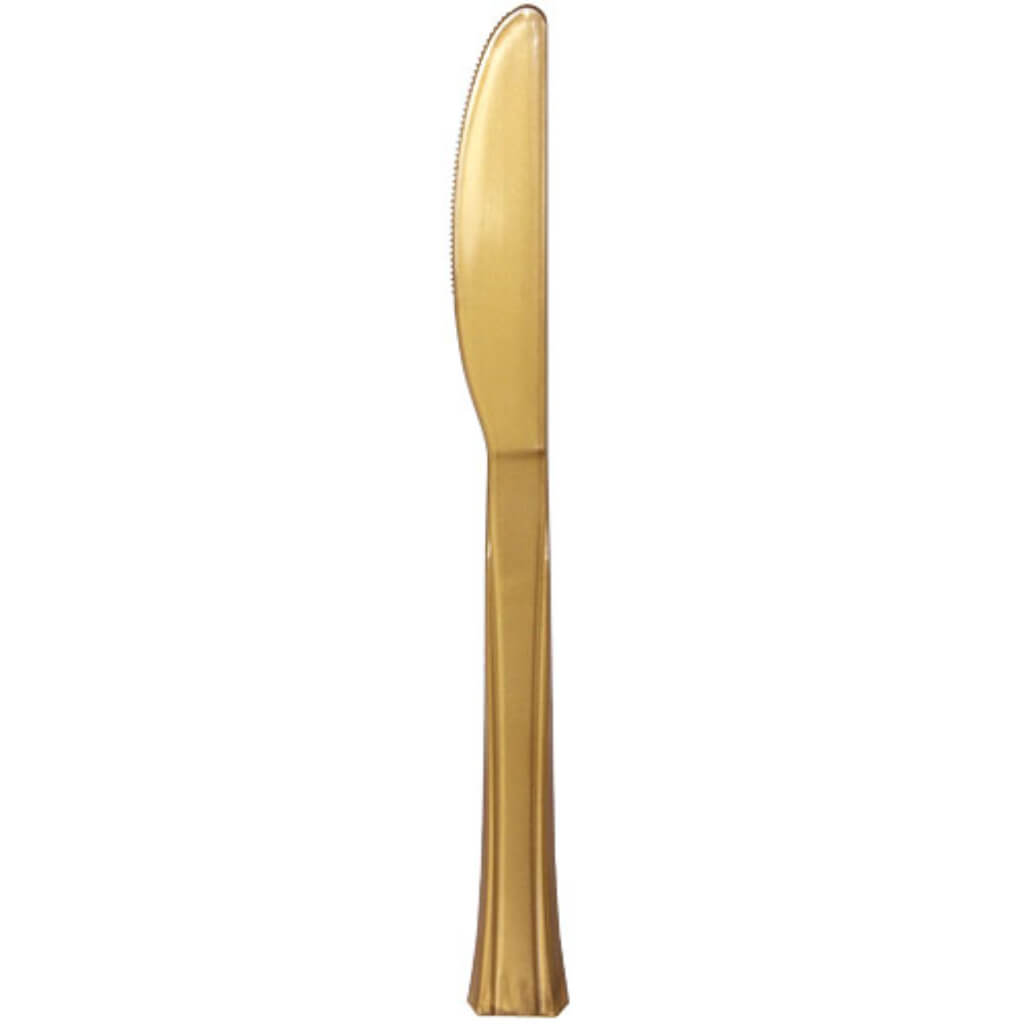 Premium Plastic Knives Gold 