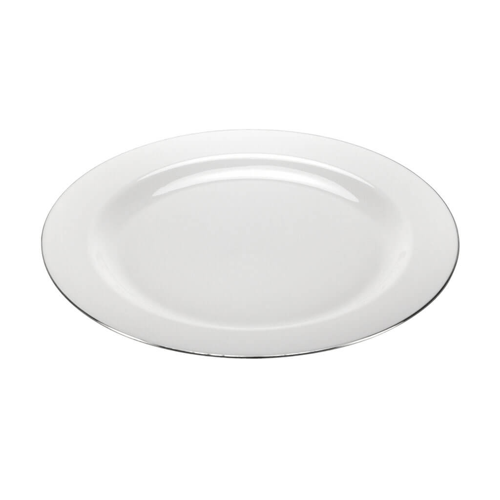 Lillian Silver Edge Round Plastic Plate 10.25in, 10ct