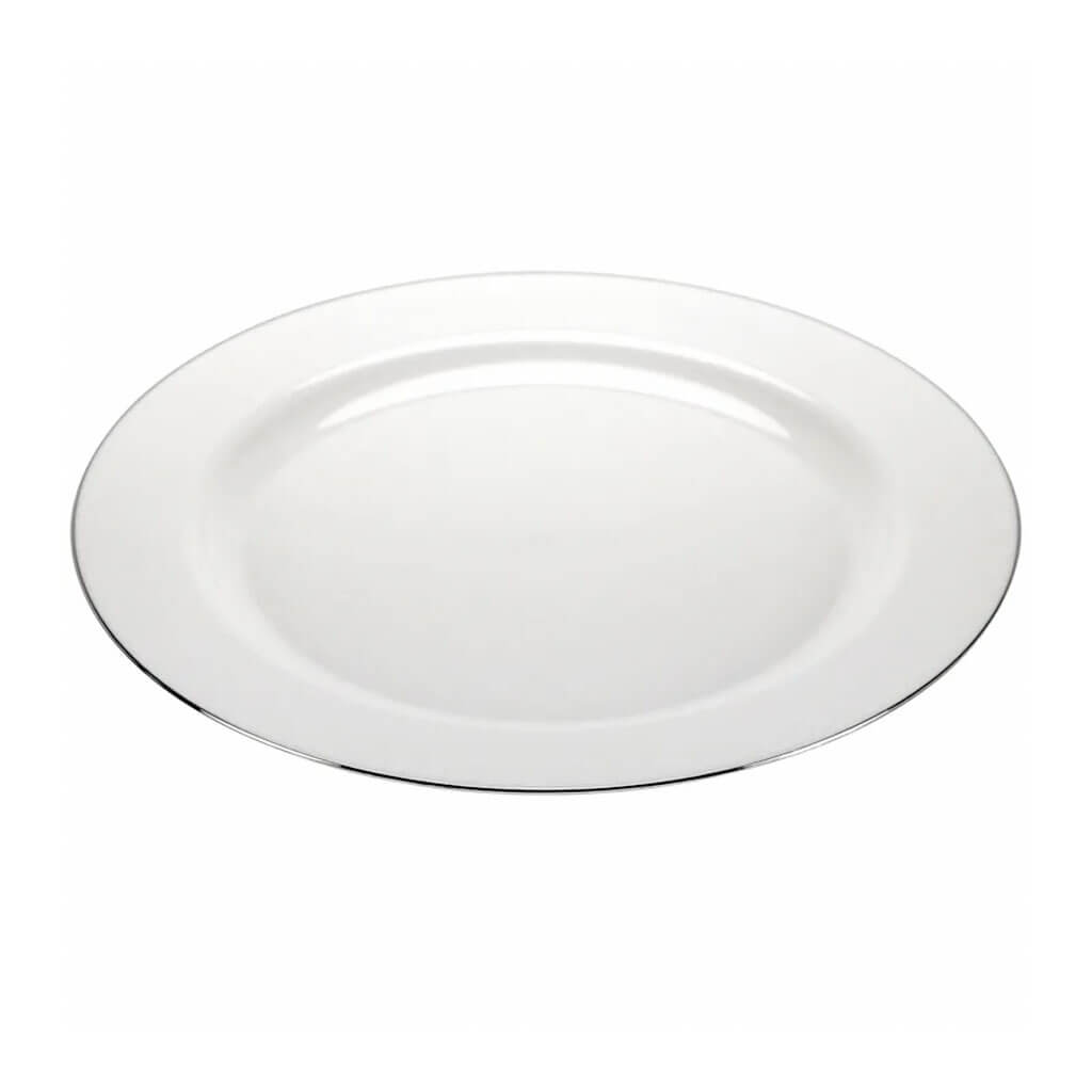 Lillian Silver Edge Round Plastic Plate 7.5in, 10ct