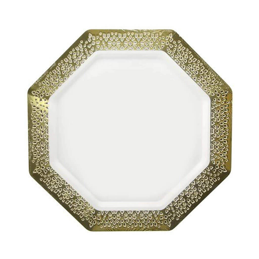 Lillian Lacetagon Gold Pearl Plate 11in, 10ct