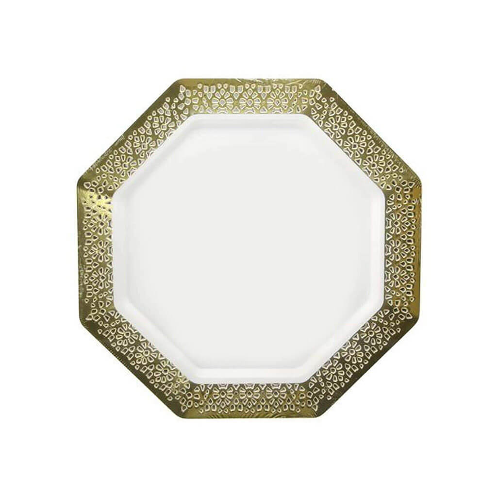 Lillian Lacetagon Gold Pearl Plate 9.25in, 10ct