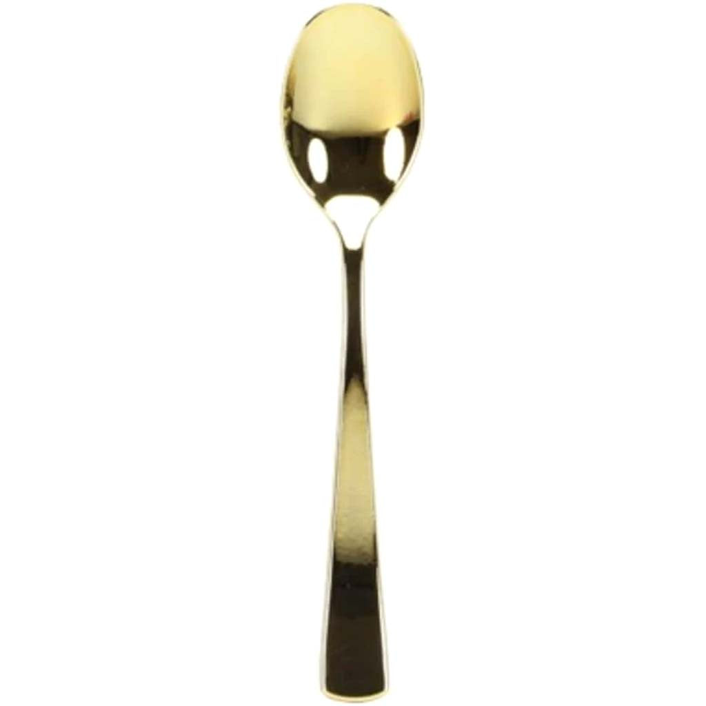 Plastic Cutlery Spoons 24 Count Polished Gold 