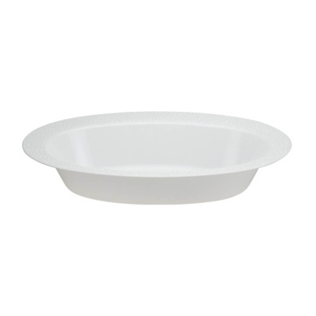 Pebbled Oval Bowl Pearl 48oz 2 Count 