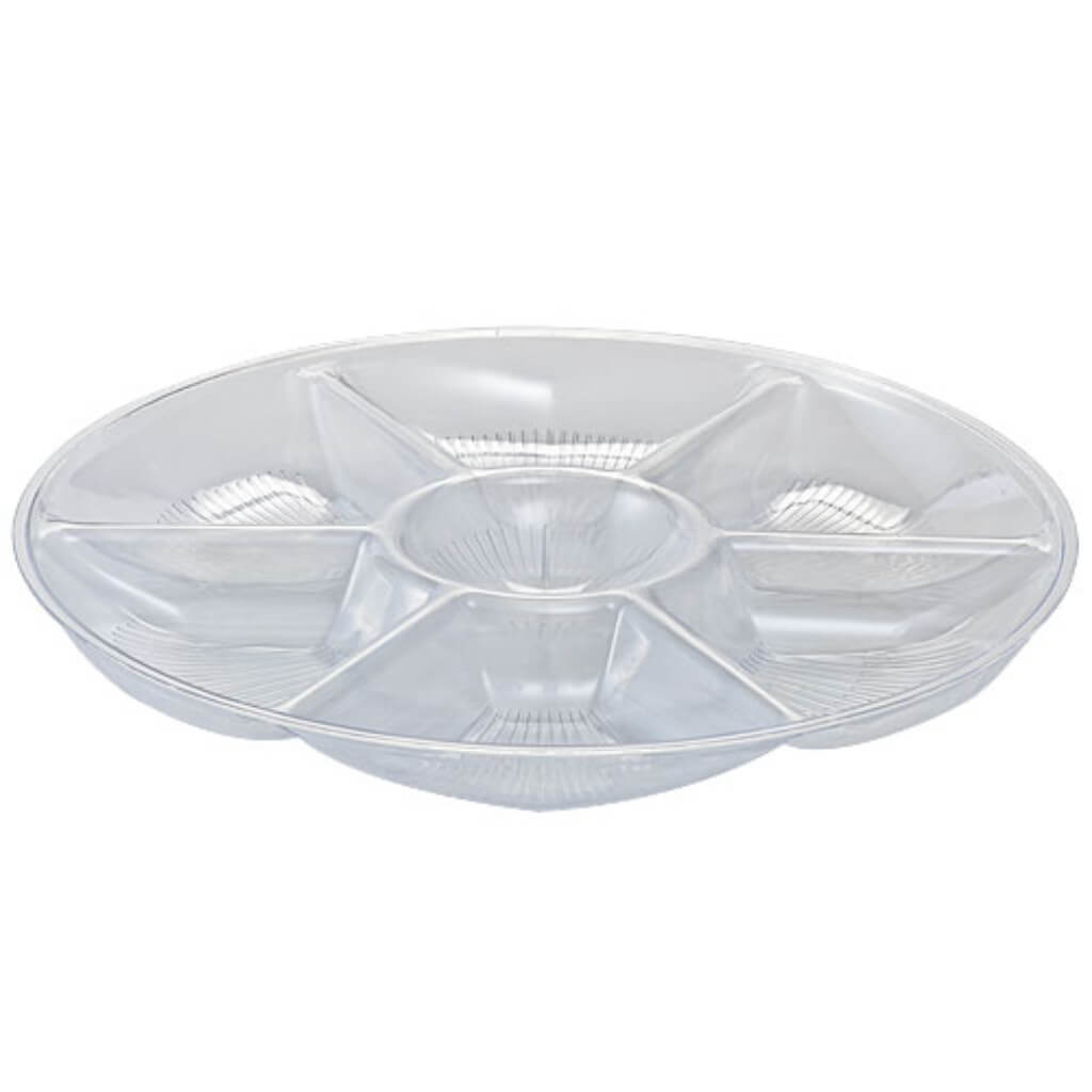 7 Compartment Platter Clear, 14in