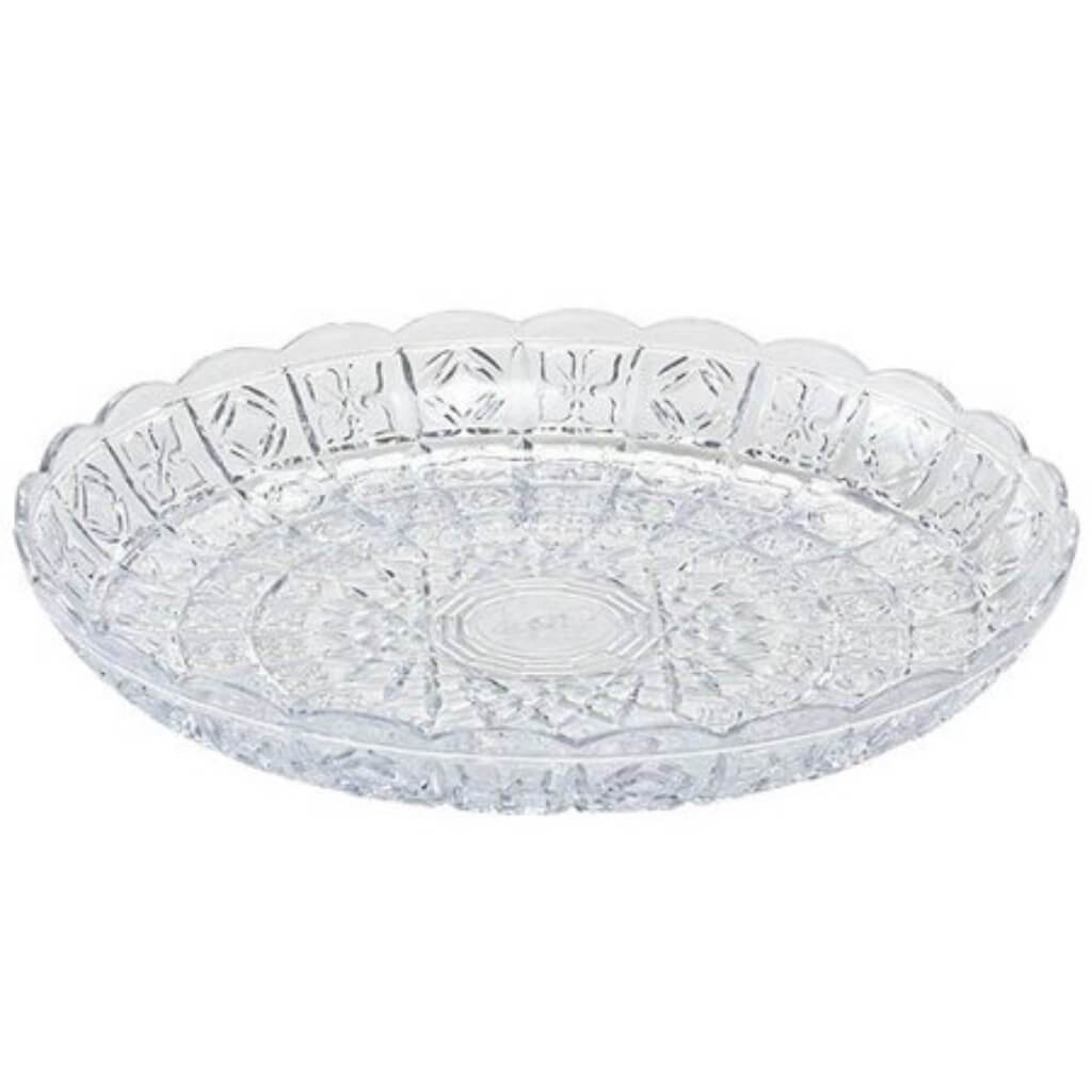 Crystal Cut Plastic Tray 11&quot; Clear 