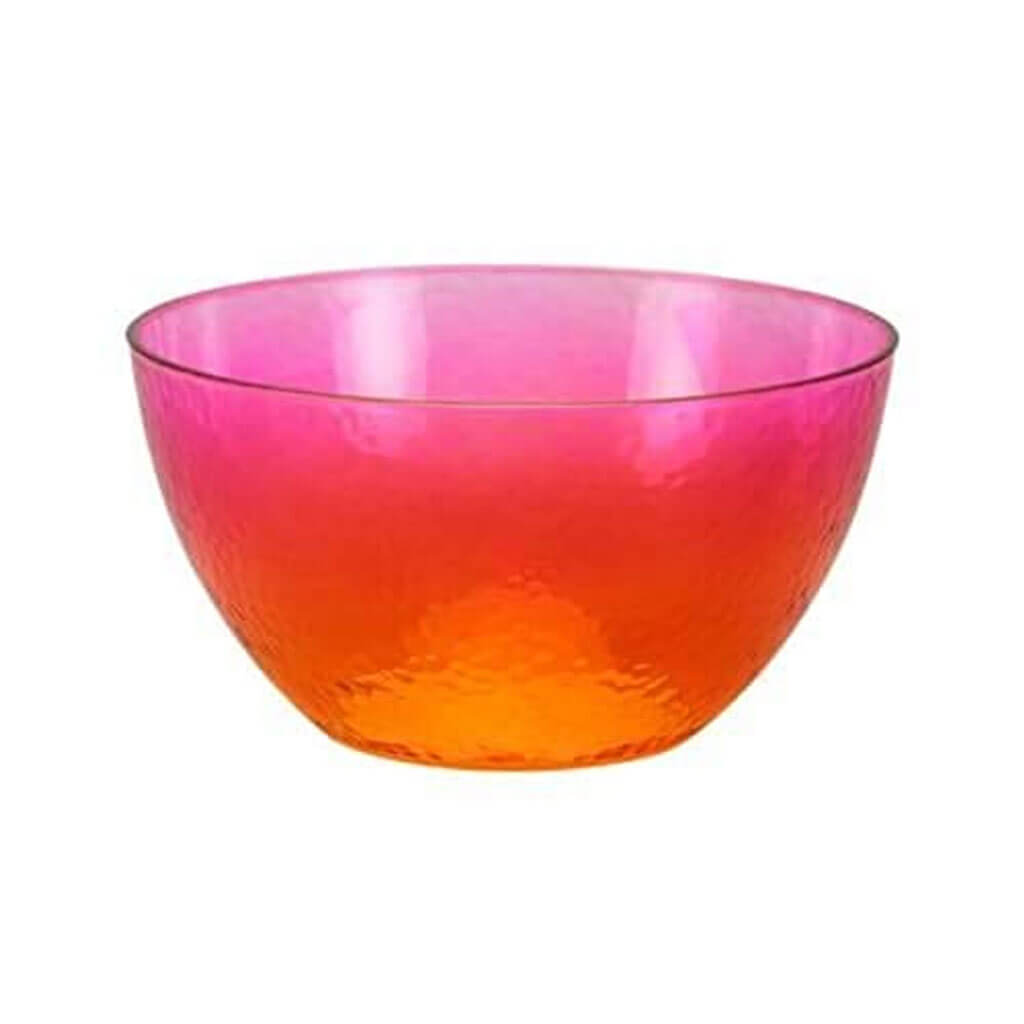 Neon Pink Orange Pebbled Bowl, 30oz