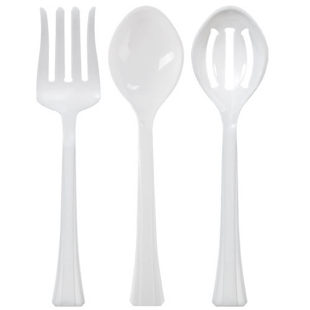 Serving Set 3pc, Pearl 1 Spoon, 1 Fork, 1 Slotted Spoon