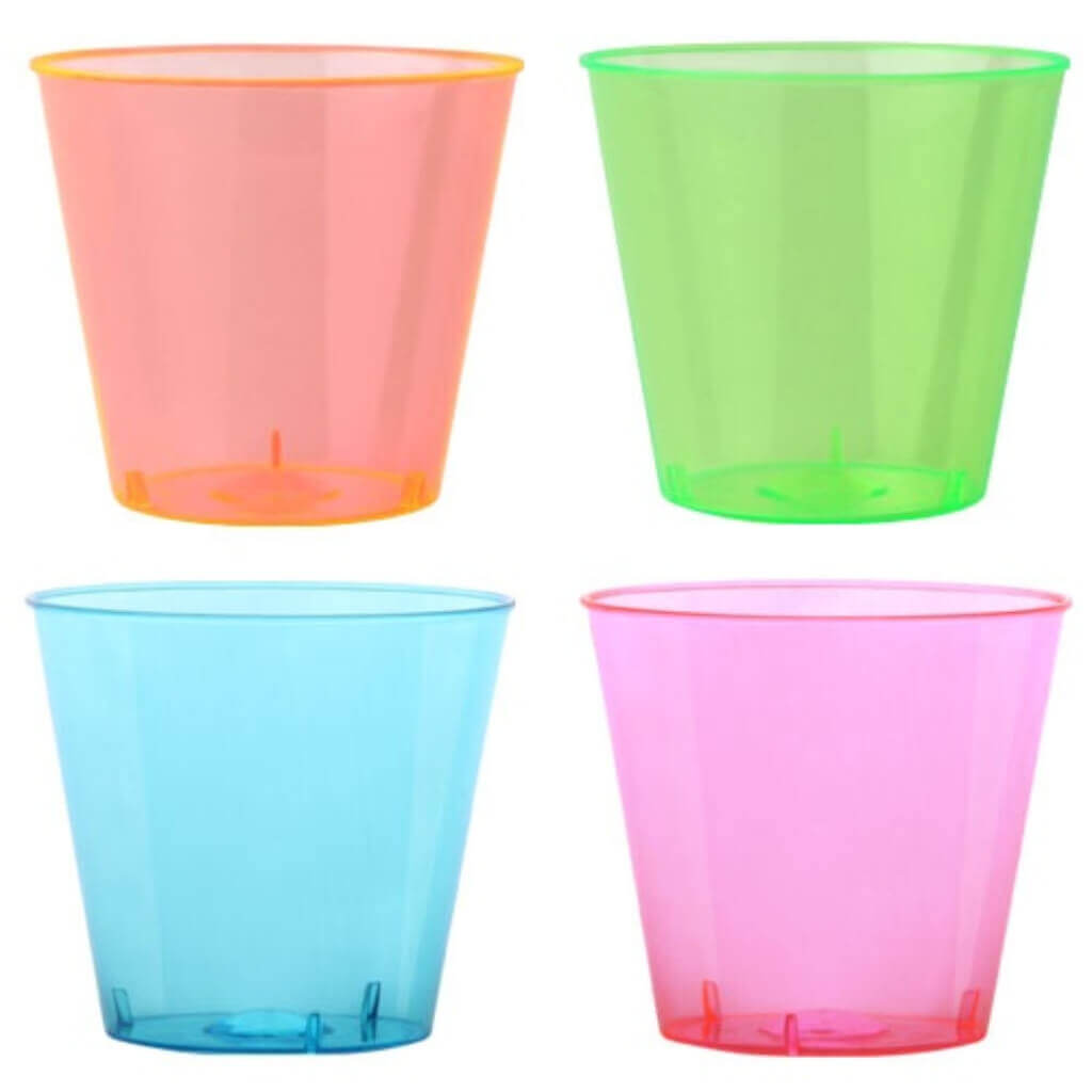 Assorted Neon Tumbler 1oz, 24ct