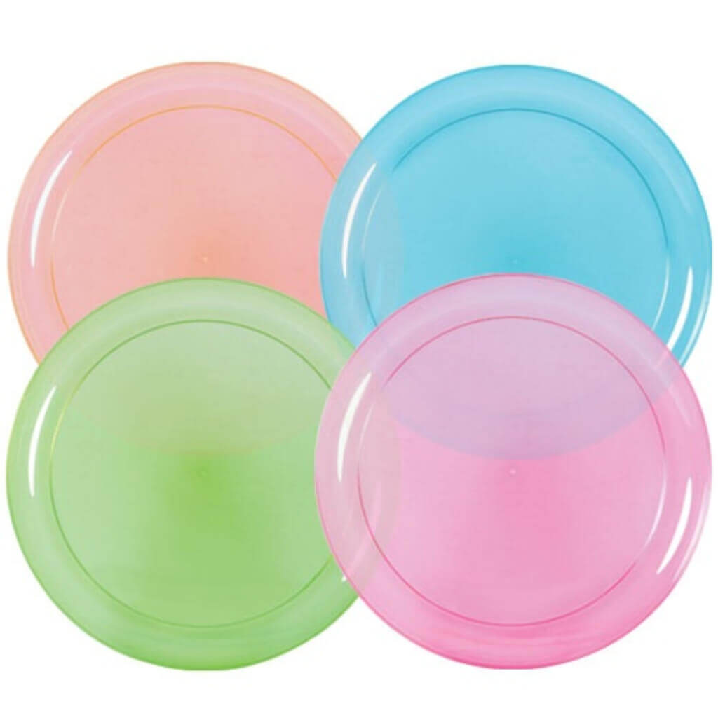 Assorted Neon Mix Plate 9in, 8ct