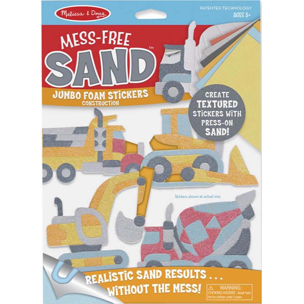 Mess-Free Sand Jumbo Foam Stickers - Construction 