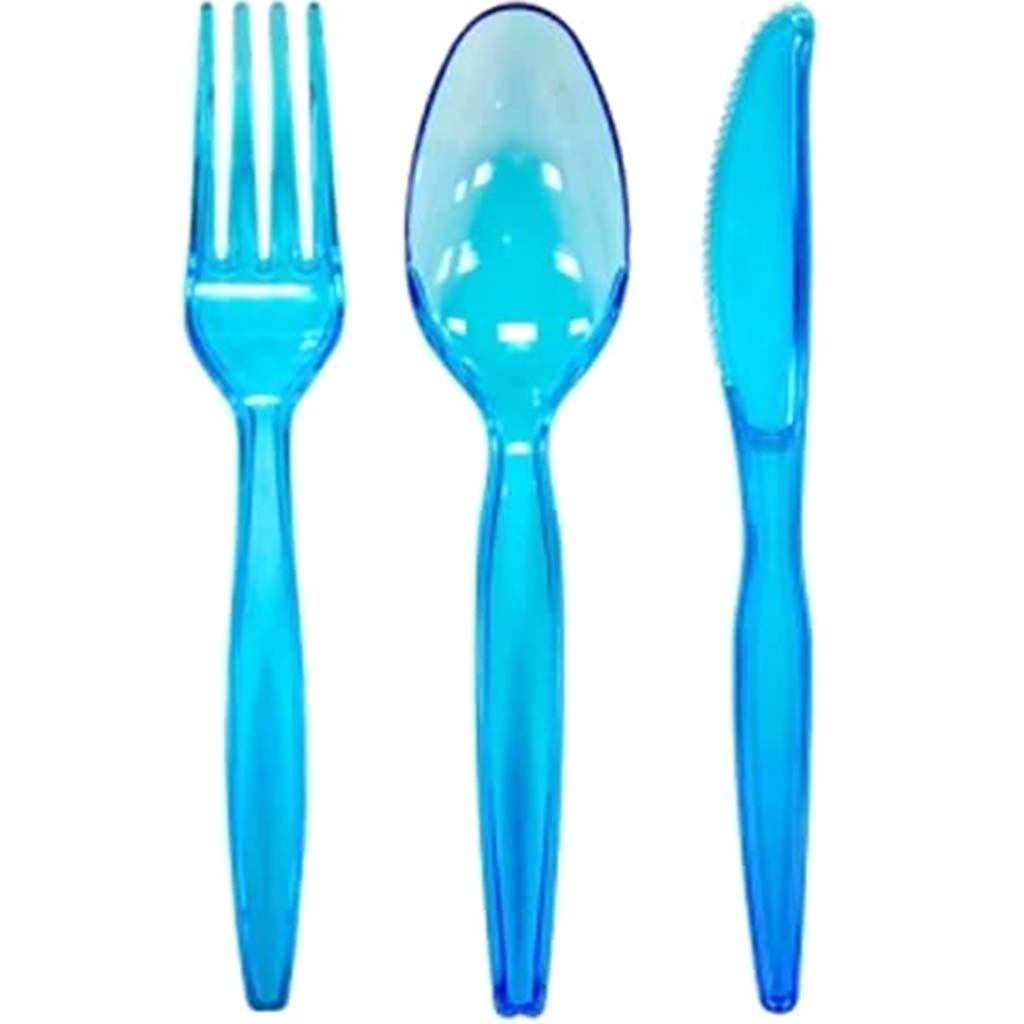 Neon Combo Cutlery 24ct, Blue