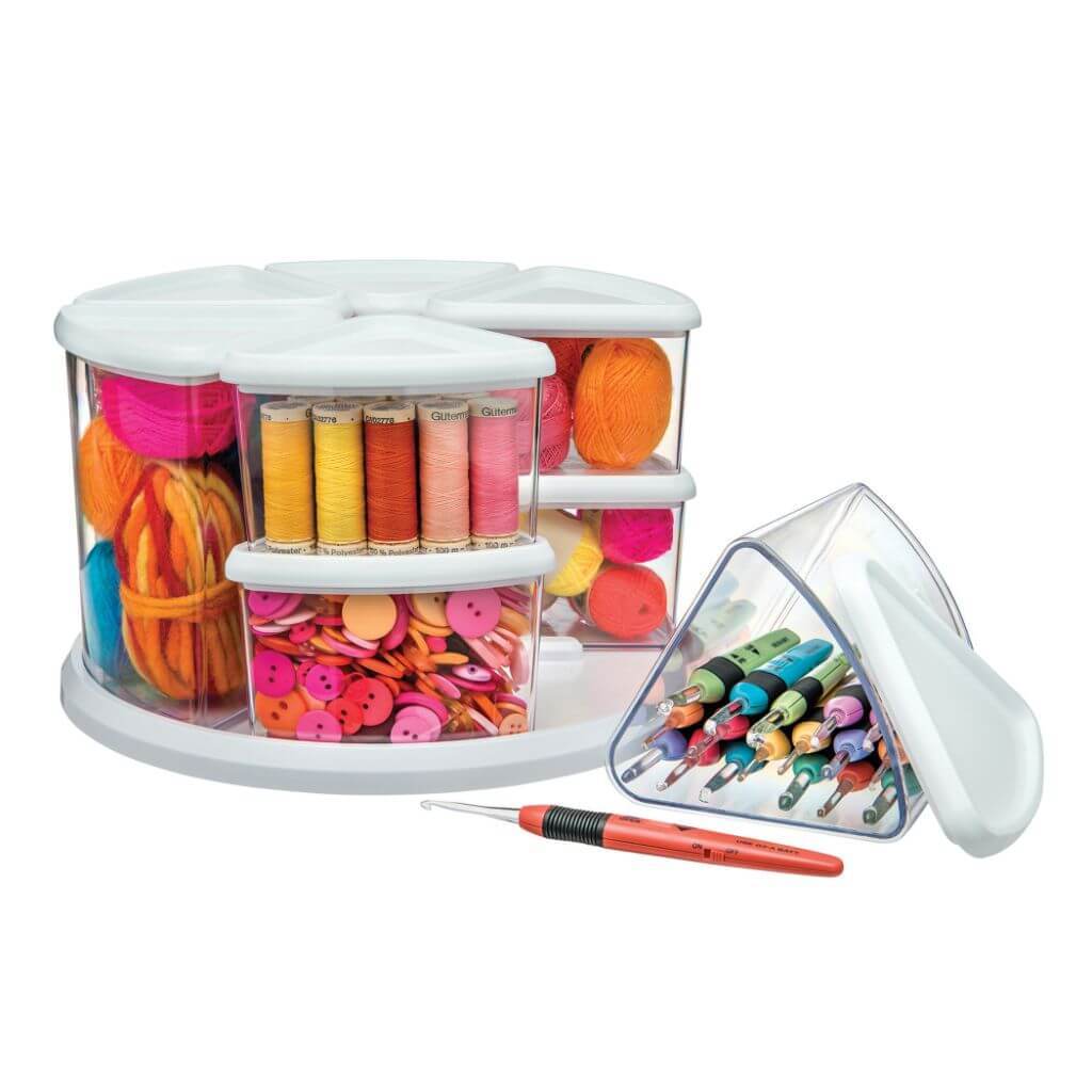 9 CANISTER CAROUSEL ORGANIZER WHITE