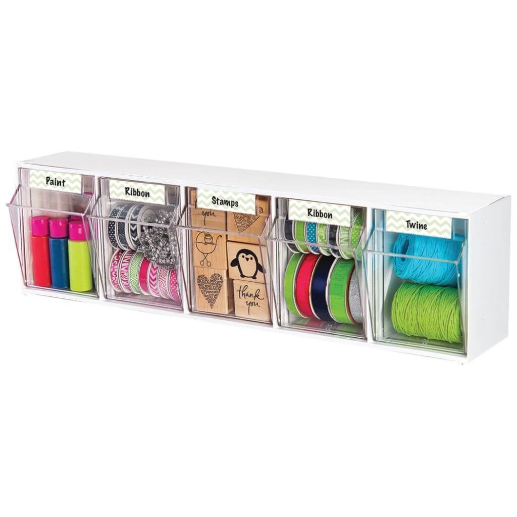 INTERLOCKING CRAFT STORAGE TILT ORGANIZER 5 BINS